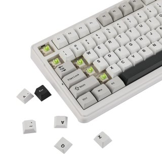 AULA F99 Vezeték Nélküli Mechanikus Gamer Billentyűzet - Fehér-Szürke