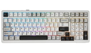 AULA F99 Vezeték Nélküli Mechanikus Gamer Billentyűzet - Fehér-Szürke