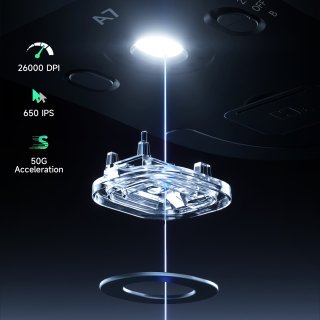 MCHOSE A7 PRO Vezeték Nélküli 2.4G Gamer Egér - Fehér