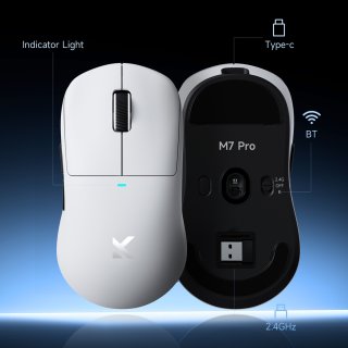 MCHOSE M7 PRO Tri-mode eSport Vezeték Nélküli Egér - Fehér