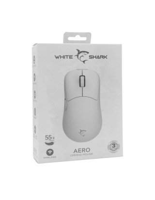 White Shark AERO Vezeték Nélküli Gamer Egér - Fehér