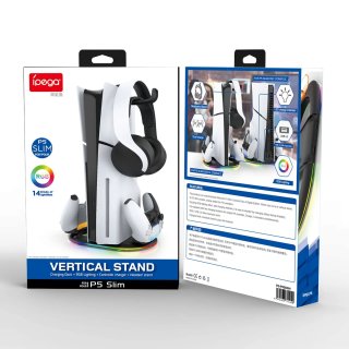 iPega PG-P5S045H - Vertikális Playstation 5 Slim Töltőállvány RGB
