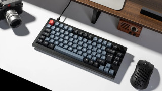 Keychron V1 Knob RGB Gamer Red Mechanikus Billentyűzet - Fekete - Angol Kiosztás!
