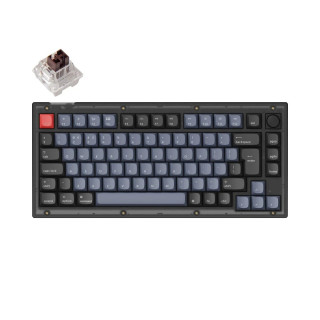 Keychron V1 Knob RGB Gamer Brown Mechanikus Billentyűzet - Fekete - Angol Kiosztás!