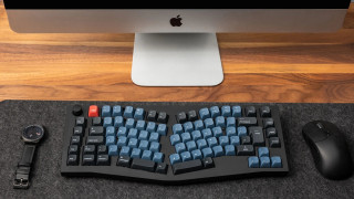Keychron Q10 Knob Barebone RGB Gamer Billentyűzet Alap - Kék - ISO kiosztás!