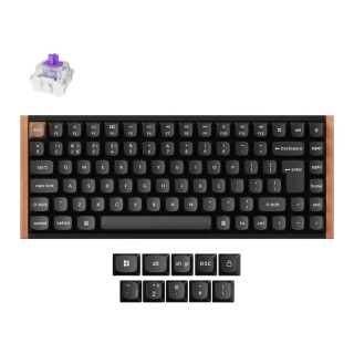 Keychron K2 HE Vezeték Nélküli Mechanikus Gamer Billentyűzet - Fekete-Barna - Angol Kiosztás!