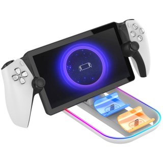iPega PG-P5P03 - 3 in 1 Töltőállomás PlayStation Portal & PS5 Dualsense kontrollerekhez RGB