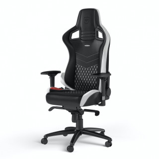 Noblechairs EPIC Valódi Bőr Black/White/Red Gaming Szék