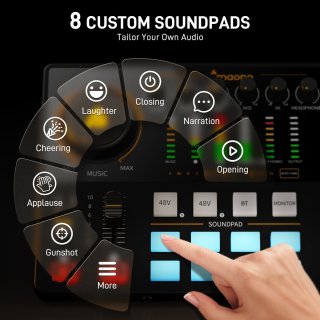 MAONO Maonocaster AME2 Gen2 Professzionális Audio interfész és Podcast keverő
