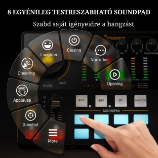 MAONO Maonocaster AME2 Gen2 Professzionális Audio interfész és Podcast keverő