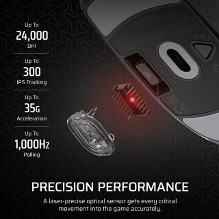 CORSAIR M55 Vezeték Nélküli Gamer Egér - Fekete
