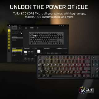 CORSAIR K70 CORE TKL RGB Mechanikus Gamer Billentyűzet - Angol Kiosztás!