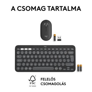 LOGITECH Pebble 2 Combo for Mac - Billentyűzet + Egér - Angol Kiosztás!