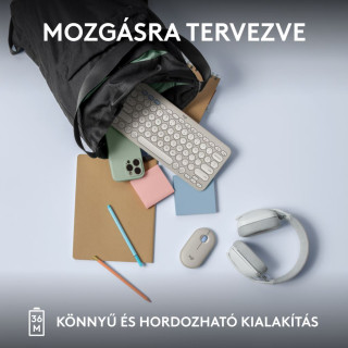 LOGITECH Pebble Keys 2 K380s - Vezeték Nélküli Billentyűzet - Fehér - Angol kiosztás! (US)