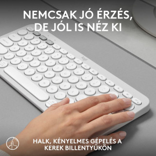 LOGITECH Pebble Keys 2 K380s - Vezeték Nélküli Billentyűzet - Fehér - Angol kiosztás! (US)