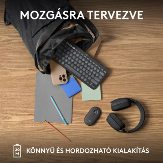 LOGITECH Pebble Keys 2 K380s - Vezeték Nélküli Billentyűzet - Szürke - Angol kiosztás! (US)