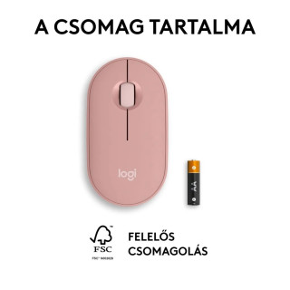 LOGITECH Pebble Mouse 2 M350s Vezeték Nélküli Egér - Rose