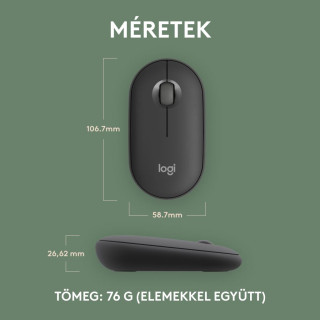 LOGITECH Pebble Mouse 2 M350s Vezeték Nélküli Egér - Szürke