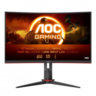 AOC C27G2Z3/BK Ívelt Gamer Monitor 280Hz - 27"