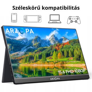 Arzopa A1 GAMUT Hordozható Monitor - 15,6"