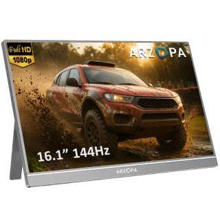 Arzopa Z1FC Hordozható Monitor 144Hz - 16,1" + Sleeve (Ezüstszürke)