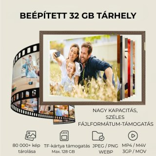 Arzopa D10 Digitális Keret - 10.1" (Sötétbarna)