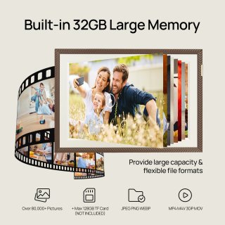 Arzopa D10 Digitális Képkeret - 10,1" - Sötétbarna