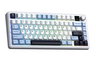 AULA F75 Max Vezeték Nélküli Mechanikus Gamer Billentyűzet - Fehér-Kék