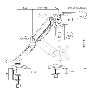 Stell SOS 2111 Monitor Tartó Konzol - 17"-32"