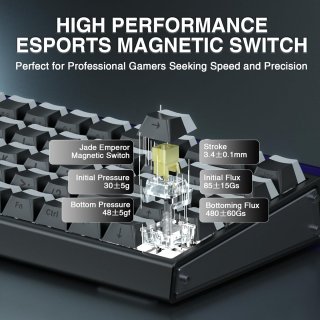 AULA HERO68 HE Magnetic Switch Mechanikus Gamer Billentyűzet - Fekete