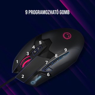 LORGAR Pro Stricter 579 Vezetékes Gamer Egér - Fekete