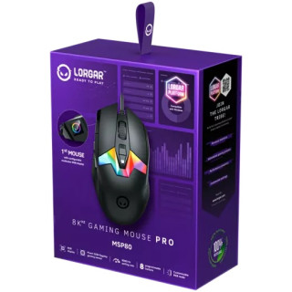 LORGAR MSP80 Gamer Egér - Fekete