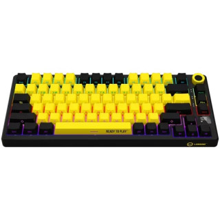 LORGAR KBP7075W Vezeték Nélküli Mechanikus Gamer Billentyűzet - Fekete/Sárga (Angol Kiosztás)