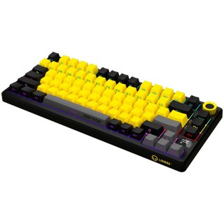 LORGAR KBP7075W Vezeték Nélküli Mechanikus Gamer Billentyűzet - Fekete/Sárga (Angol Kiosztás)