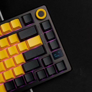LORGAR KBP7075W Vezeték Nélküli Mechanikus Gamer Billentyűzet - Fekete/Sárga (Angol Kiosztás)