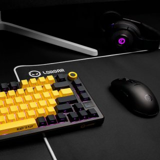 LORGAR KBP7075W Vezeték Nélküli Mechanikus Gamer Billentyűzet - Fekete/Sárga (Angol Kiosztás)
