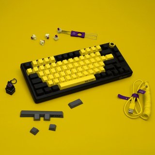 LORGAR KBP7075W Vezeték Nélküli Mechanikus Gamer Billentyűzet - Fekete/Sárga (Angol Kiosztás)