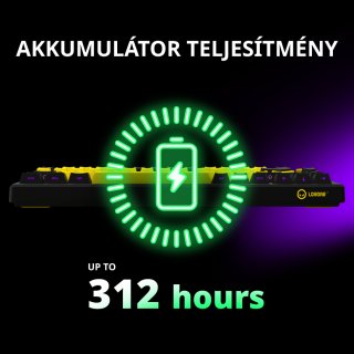 LORGAR KBP7075W vezeték nélküli mechanikus gamer billentyűzet - Fekete/Piros (angol kiosztás)