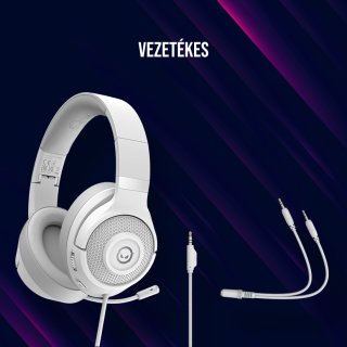 LORGAR Noah 101 3,5 mm-es Gamer Headset - Fehér
