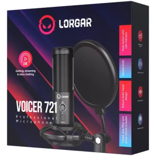 LORGAR Voicer 721 Gamer Mikrofon - Fekete