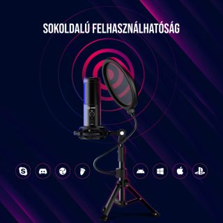 LORGAR Voicer 721 Gamer Mikrofon - Fekete