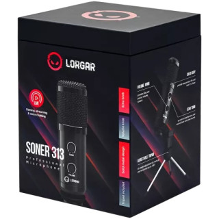 LORGAR Soner 313 Gamer Mikrofon - Fekete