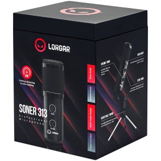 LORGAR Soner 313 Gamer Mikrofon - Fekete
