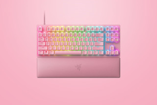 Razer Huntsman V2 TKL Gamer Billentyűzet - Pink (Angol Kiosztás)