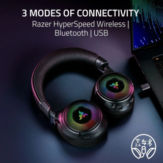 Razer Kraken V4 - Vezeték Nélküli Gamer Headset - Fekete