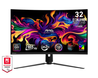 MSI MAG 321CUP QD-OLED - OLED 4K Ívelt Gamer Monitor 165Hz - 32"