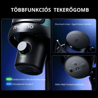 MAONO DM40 Pro USB Vezeték Nélküli Streamer/Gamer Mikrofon RGB