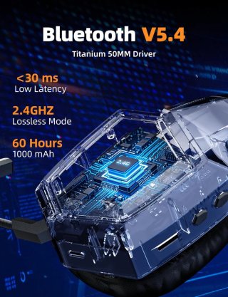 Onikuma GT806 Tri-Mode Vezeték Nélküli Gamer Headset