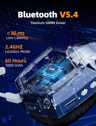 Onikuma GT806 Tri-Mode Vezeték Nélküli Gamer Headset