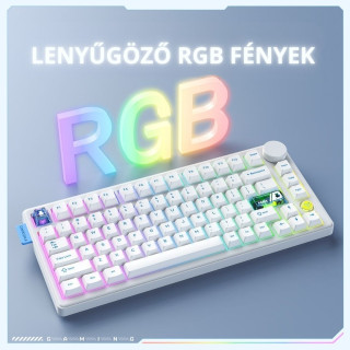 Onikuma MT706 Vezeték Nélküli Mechanikus Gamer Billentyűzet - Fehér